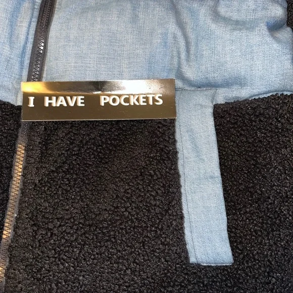 New Tommy Hilfiger Tommy Jeans Denim Sherpa Puffer Jacket - Picture 5 of 12